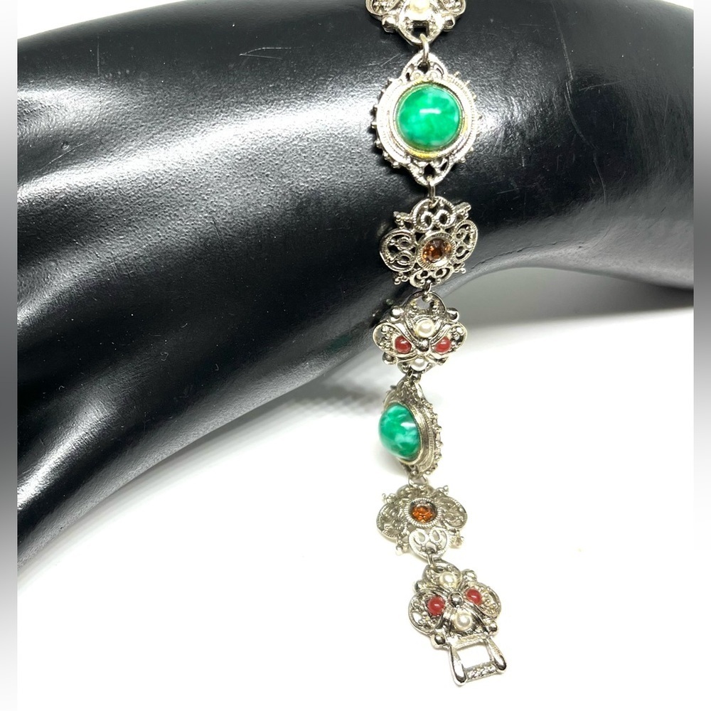 Vintage ART Floral Link Bracelet